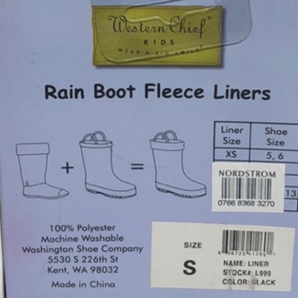 Western Chief Kids Rain Boot Fleece Liner Black Socks Shoe Size M 9/10 $29 - Picture 4 of 11